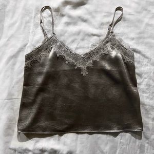 Silver tank blouse
